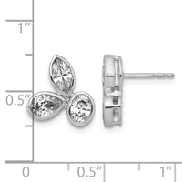 14kw 2ct Lab Grown Dia VS+ F+ Comp Oval Pear&Marquise 3 Stone Earrings