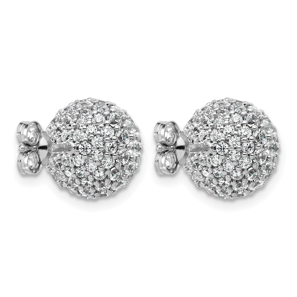 14kw 4 1/5ct Lab Grown Dia VS+ F+ Pave Ball Comp. Stud Post Earrings