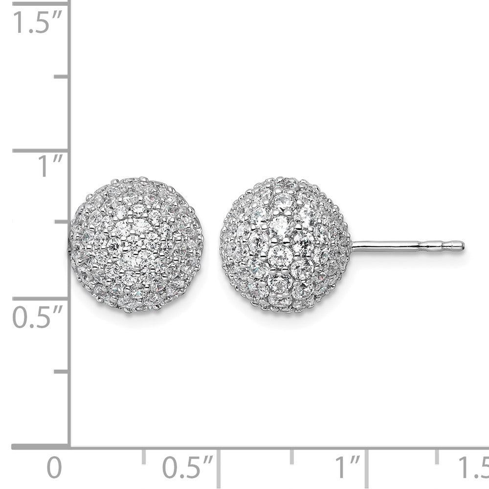 14kw 4 1/5ct Lab Grown Dia VS+ F+ Pave Ball Comp. Stud Post Earrings