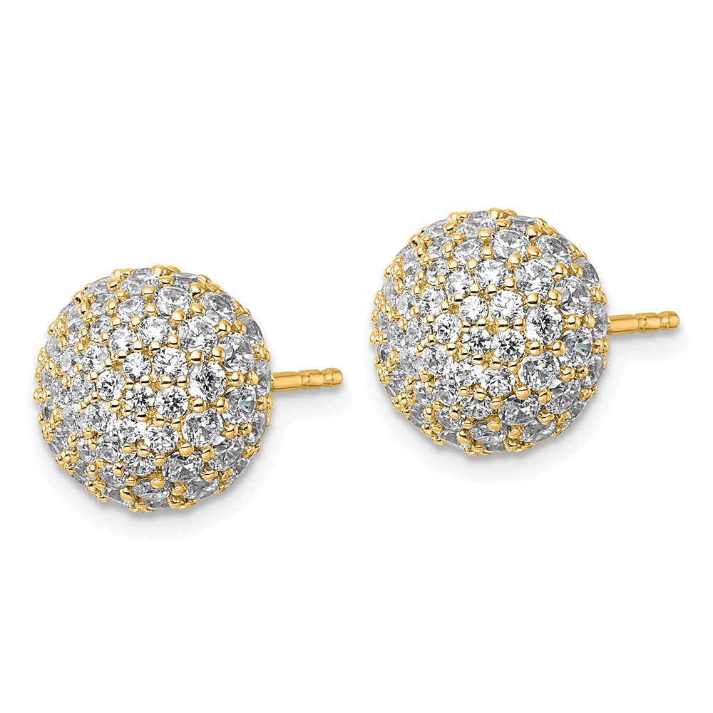 14k 4 1/5ct Lab Grown Dia VS+ F+ Pave Ball Comp. Stud Post Earrings