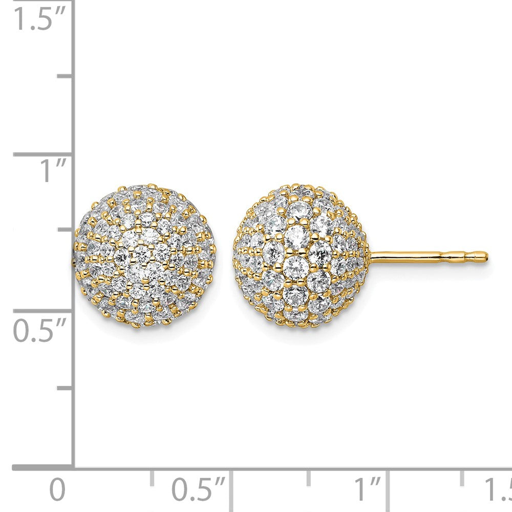 14k 4 1/5ct Lab Grown Dia VS+ F+ Pave Ball Comp. Stud Post Earrings