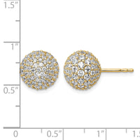 14k 4 1/5ct Lab Grown Dia VS+ F+ Pave Ball Comp. Stud Post Earrings