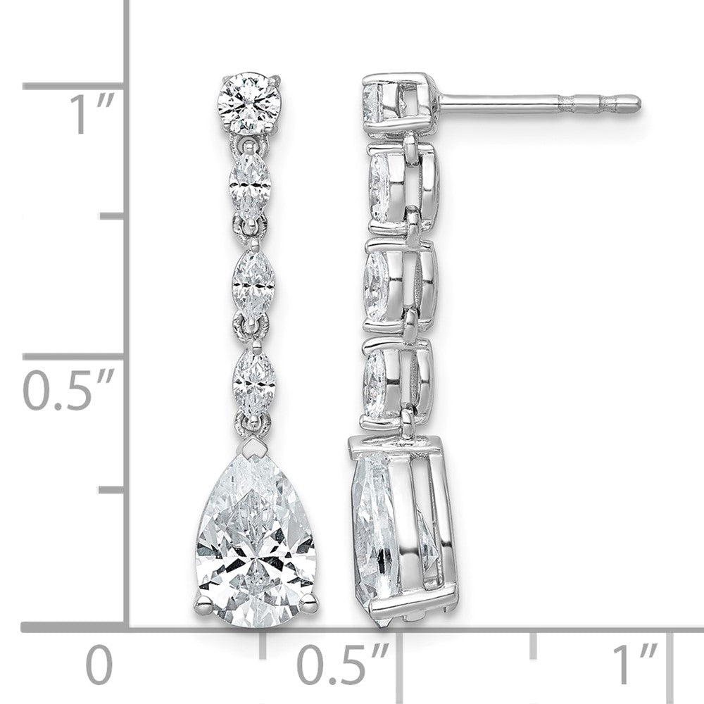 14kw 2 1/2ct Lab Grown Dia VS+ F+ Comp. Fashion Dangle Post Earrings
