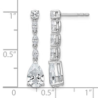 14kw 2 1/2ct Lab Grown Dia VS+ F+ Comp. Fashion Dangle Post Earrings