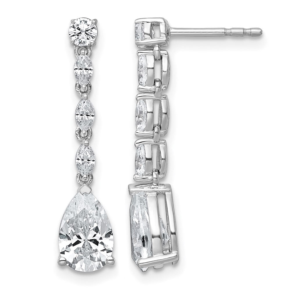 14kw 2 1/2ct Lab Grown Dia VS+ F+ Comp. Fashion Dangle Post Earrings
