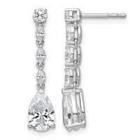 14kw 2 1/2ct Lab Grown Dia VS+ F+ Comp. Fashion Dangle Post Earrings