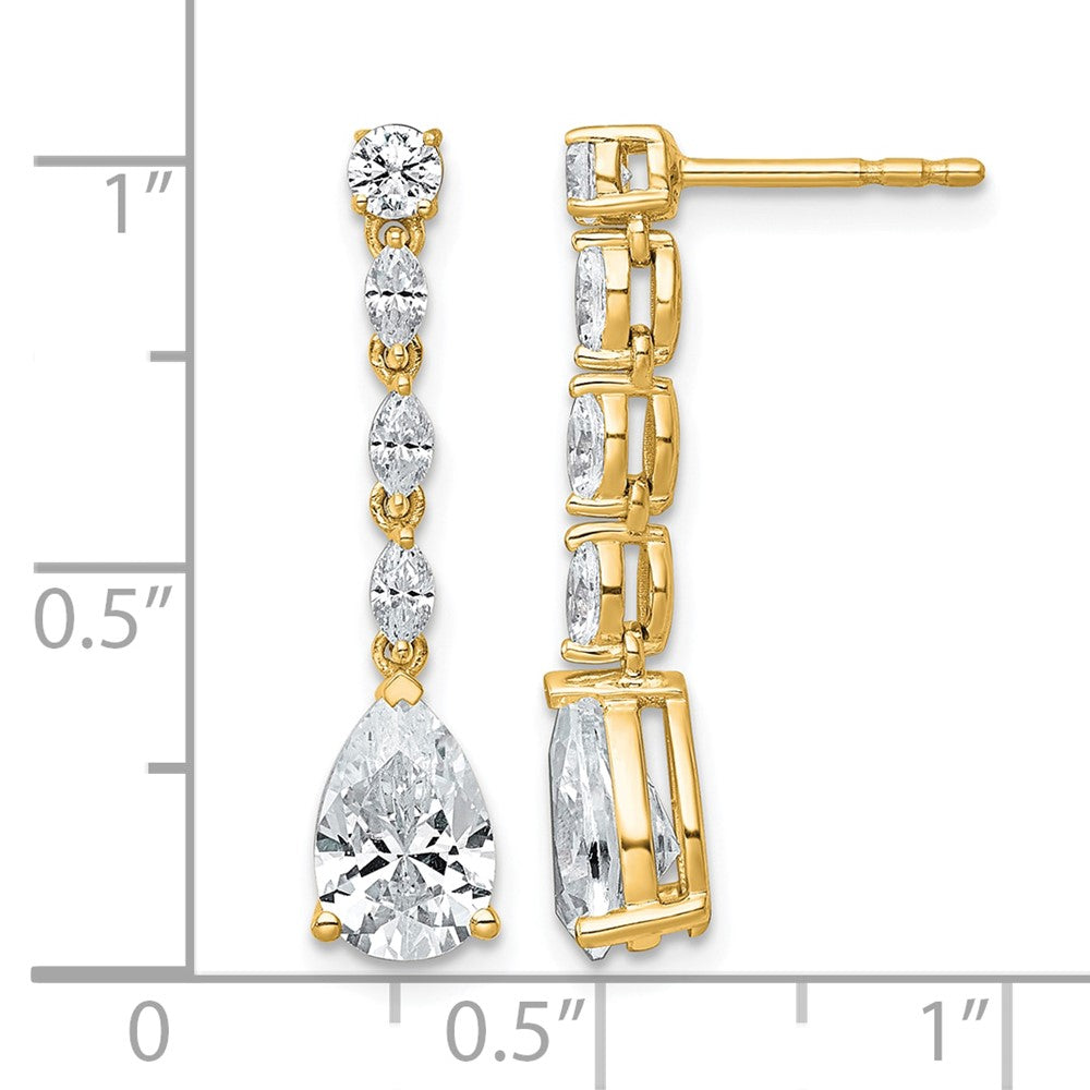 14k 2 1/2ct Cert Lab Grown Dia VS+ F+ Comp. Dangle Post Earrings