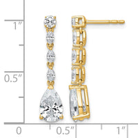 14k 2 1/2ct Cert Lab Grown Dia VS+ F+ Comp. Dangle Post Earrings