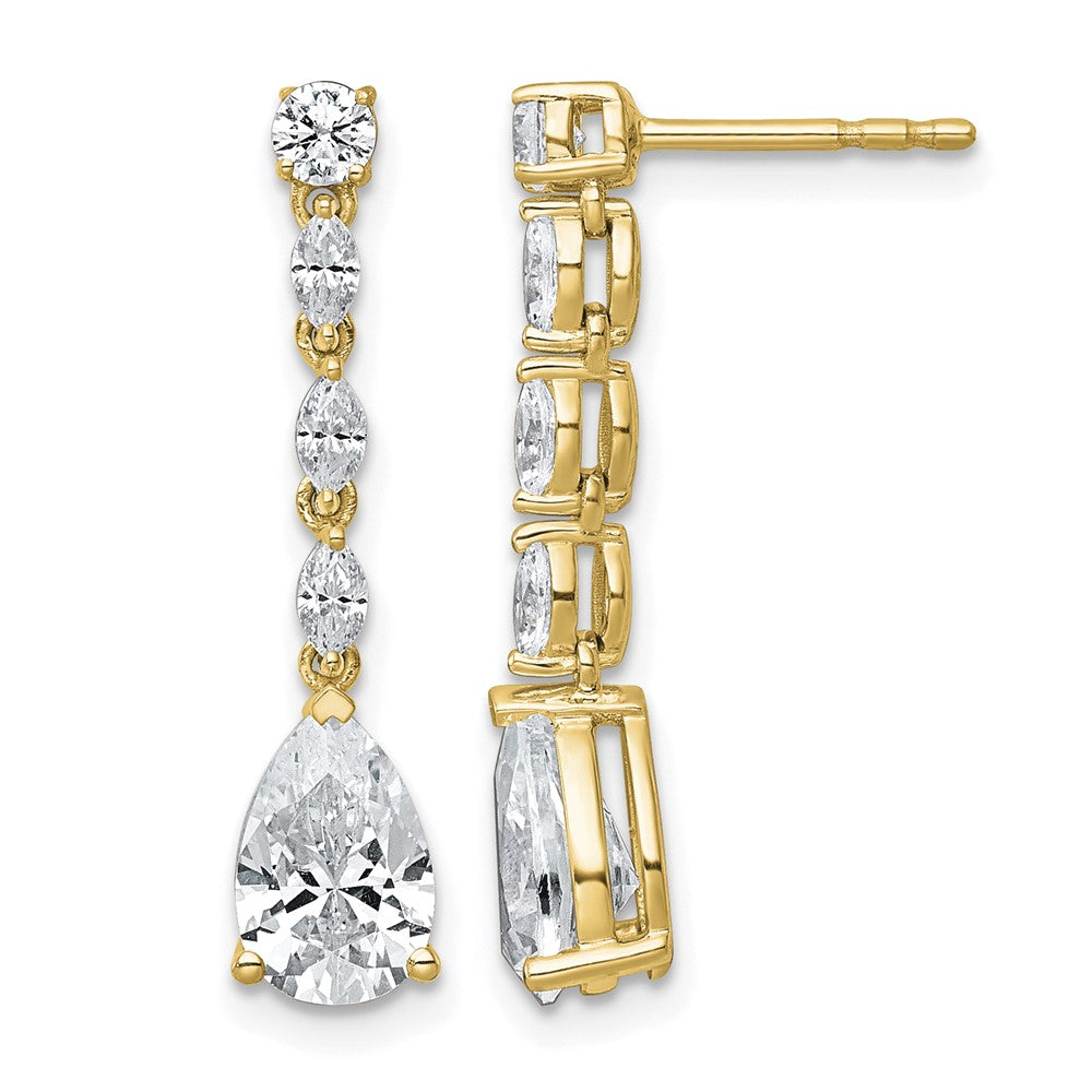 14k 2 1/2ct Cert Lab Grown Dia VS+ F+ Comp. Dangle Post Earrings