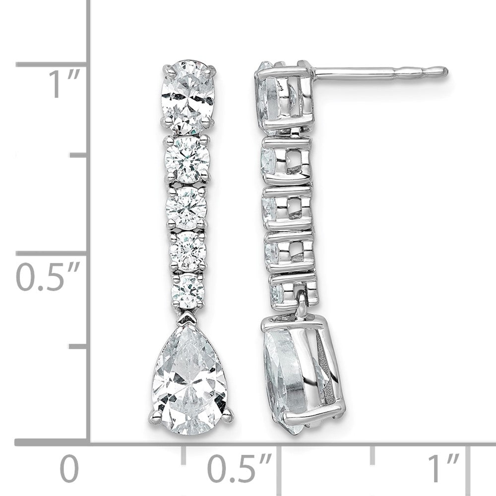14kw 2 1/2ct Lab Grown Dia VS+ F+ Comp. Fashion Dangle Post Earrings
