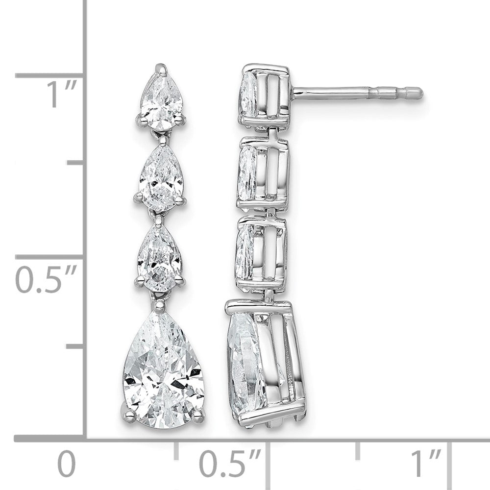 14kw 3ct Cert Lab Grown Dia VS+ F+ Comp. Dangle Post Earrings