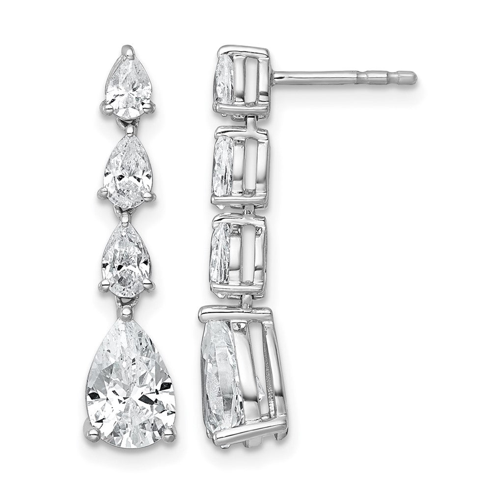 14kw 3ct Cert Lab Grown Dia VS+ F+ Comp. Dangle Post Earrings