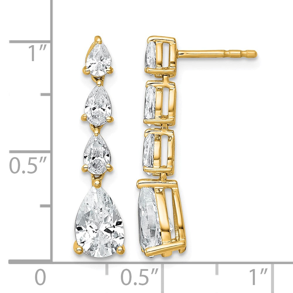 14k 3ct Cert Lab Grown Dia VS+ F+ Comp. Dangle Post Earrings
