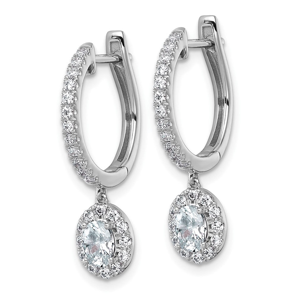 14kw 1ct Lab Grown Diamond VS+ F+ Complete Dangle Hoop Earrings