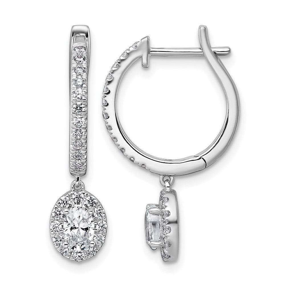 14kw 1ct Lab Grown Diamond VS+ F+ Complete Dangle Hoop Earrings