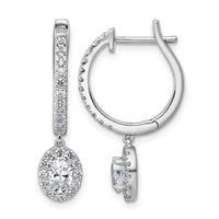 14kw 1ct Lab Grown Diamond VS+ F+ Complete Dangle Hoop Earrings