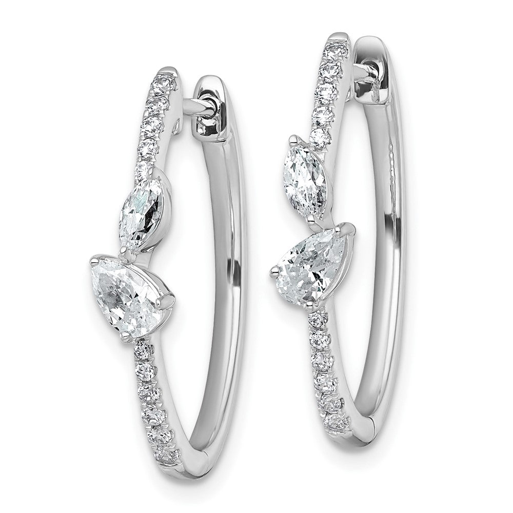 14kw 1ct Lab Grown Dia VS+ F+ Comp. Hinged Hoop Earrings