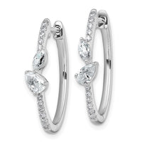 14kw 1ct Lab Grown Dia VS+ F+ Comp. Hinged Hoop Earrings