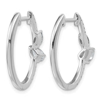 14kw 1ct Lab Grown Dia VS+ F+ Comp. Hinged Hoop Earrings