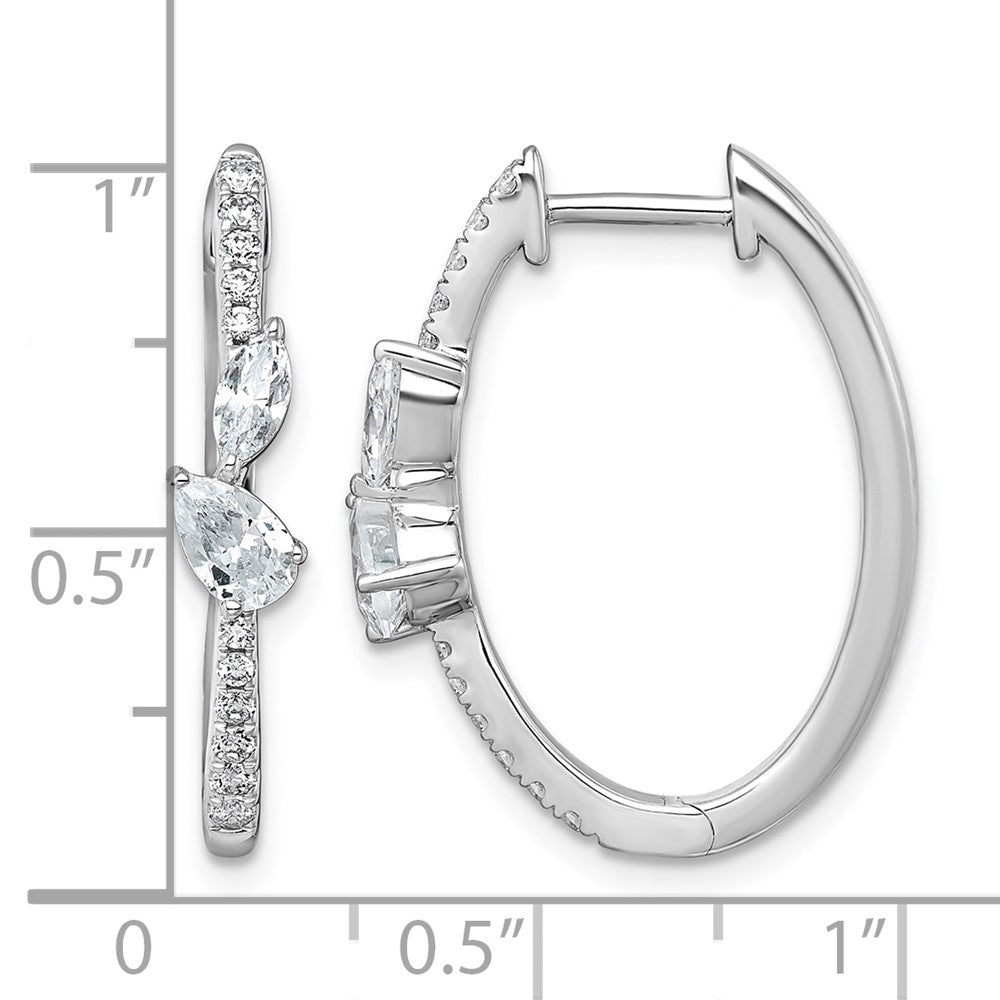 14kw 1ct Lab Grown Dia VS+ F+ Comp. Hinged Hoop Earrings