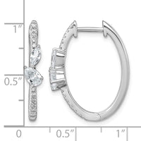 14kw 1ct Lab Grown Dia VS+ F+ Comp. Hinged Hoop Earrings