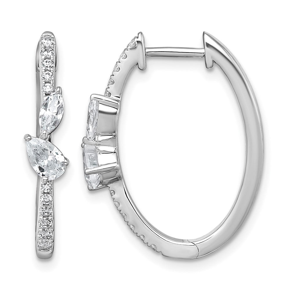 14kw 1ct Lab Grown Dia VS+ F+ Comp. Hinged Hoop Earrings