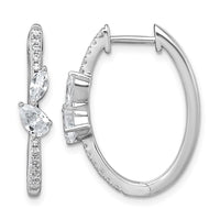 14kw 1ct Lab Grown Dia VS+ F+ Comp. Hinged Hoop Earrings