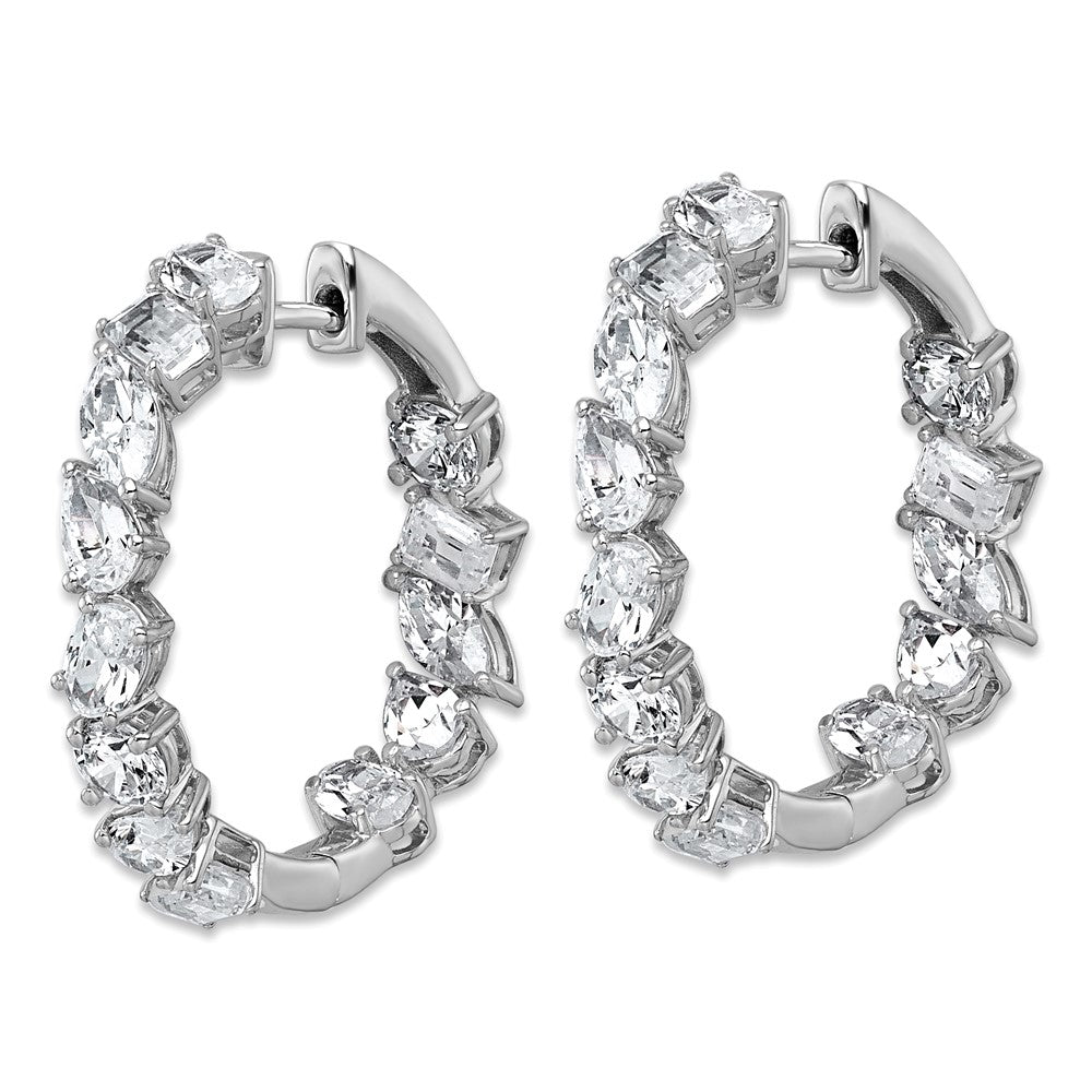 14kw 4 1/2ct Lab Grown Dia VS+ F+ Comp. Hinged In/Out Hoop Earrings