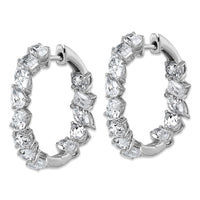 14kw 4 1/2ct Lab Grown Dia VS+ F+ Comp. Hinged In/Out Hoop Earrings