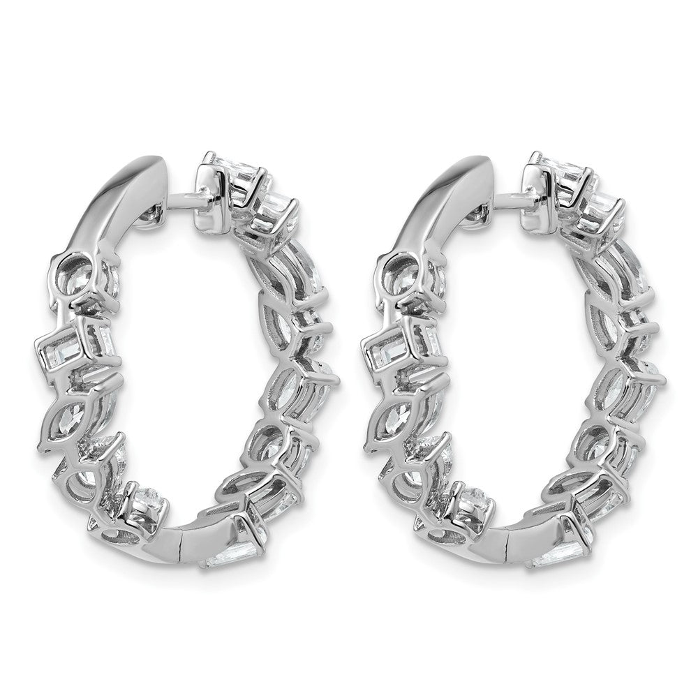 14kw 4 1/2ct Lab Grown Dia VS+ F+ Comp. Hinged In/Out Hoop Earrings