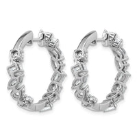 14kw 4 1/2ct Lab Grown Dia VS+ F+ Comp. Hinged In/Out Hoop Earrings