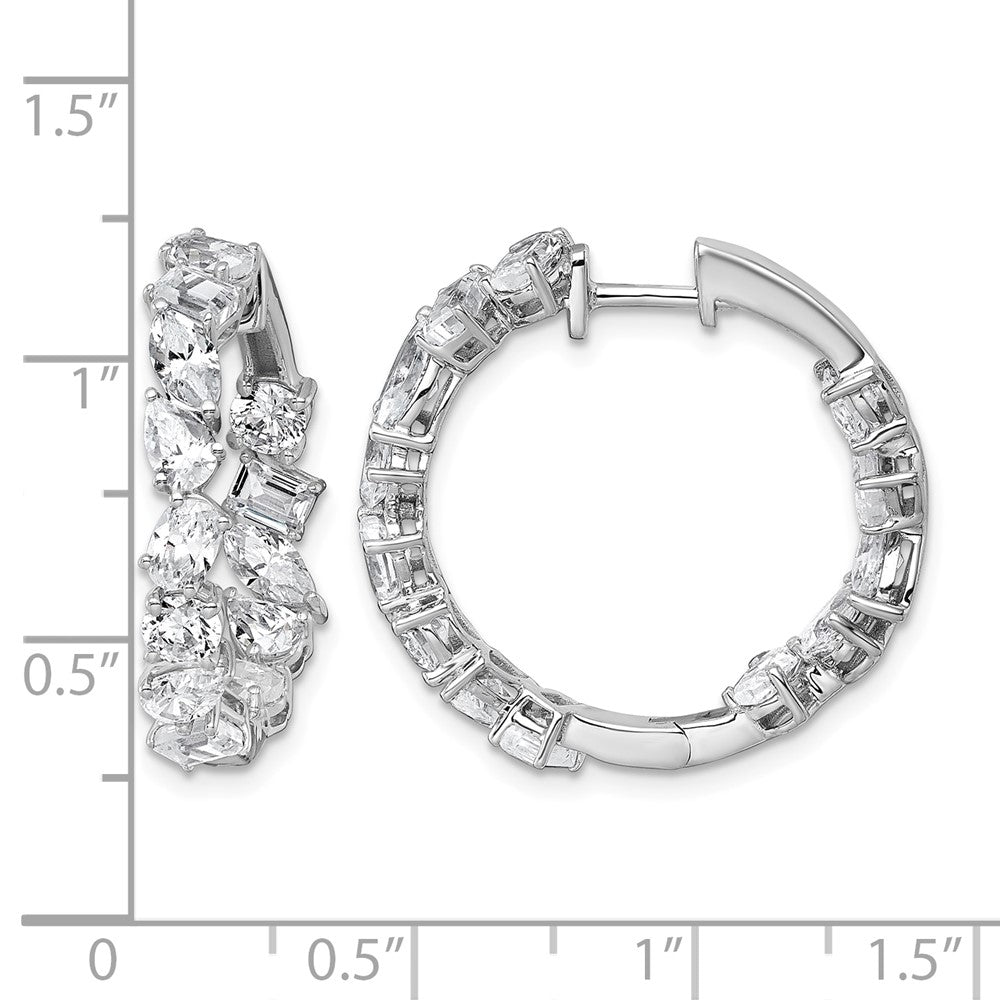 14kw 4 1/2ct Lab Grown Dia VS+ F+ Comp. Hinged In/Out Hoop Earrings