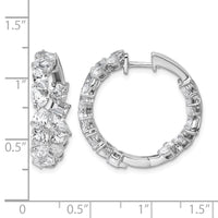 14kw 4 1/2ct Lab Grown Dia VS+ F+ Comp. Hinged In/Out Hoop Earrings