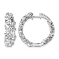 14kw 4 1/2ct Lab Grown Dia VS+ F+ Comp. Hinged In/Out Hoop Earrings