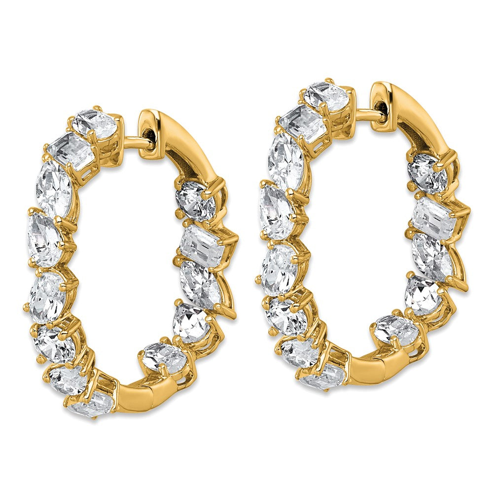14k 4 1/2ct Lab Grown Dia VS+ F+ Comp. Hinged In/Out Hoop Earrings