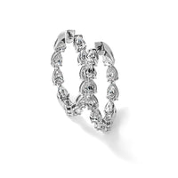 14kw 3 1/3ct Lab Grown Dia VS+ F+ Comp. Hinged In/Out Hoop Earrings