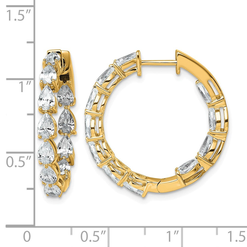 14k 3 1/3ct Lab Grown Dia VS+ F+ Comp. Hinged In/Out Hoop Earrings