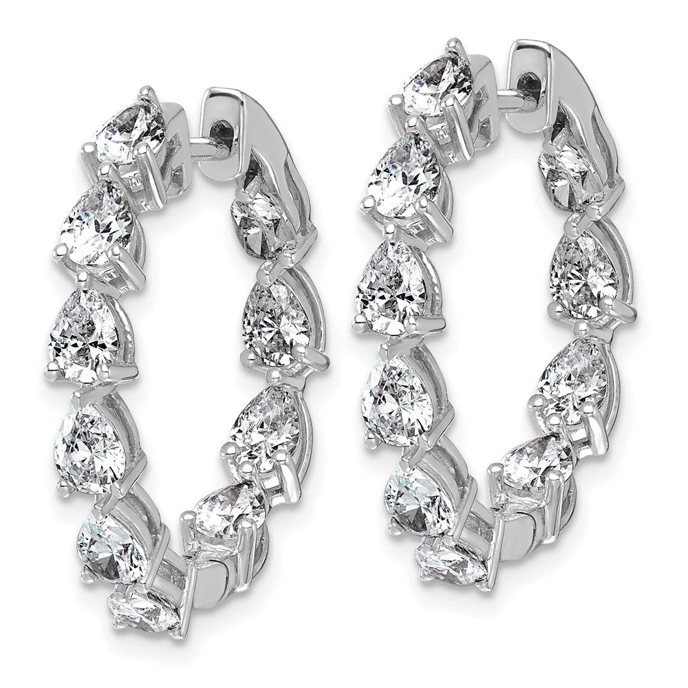 14kw 3ct Lab Grown Dia VS+ F+ Comp. Hinged In/Out Hoop Earrings