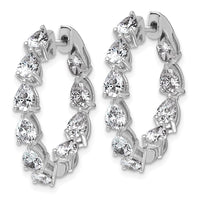 14kw 3ct Lab Grown Dia VS+ F+ Comp. Hinged In/Out Hoop Earrings