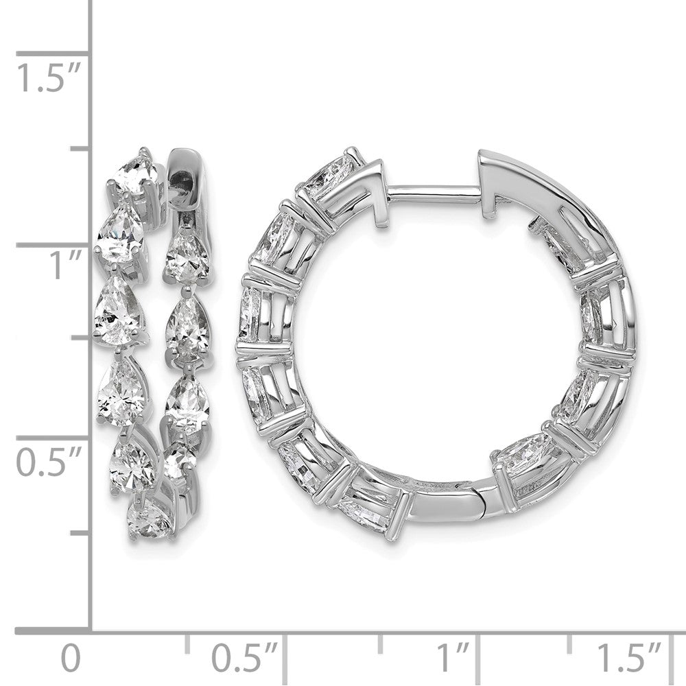14kw 3ct Lab Grown Dia VS+ F+ Comp. Hinged In/Out Hoop Earrings