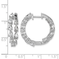 14kw 3ct Lab Grown Dia VS+ F+ Comp. Hinged In/Out Hoop Earrings