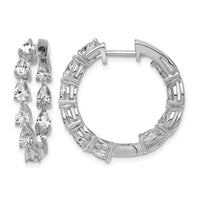 14kw 3ct Lab Grown Dia VS+ F+ Comp. Hinged In/Out Hoop Earrings