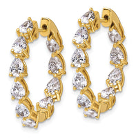 14k 3ct Lab Grown Dia VS+ F+ Comp. Hinged In/Out Hoop Earrings