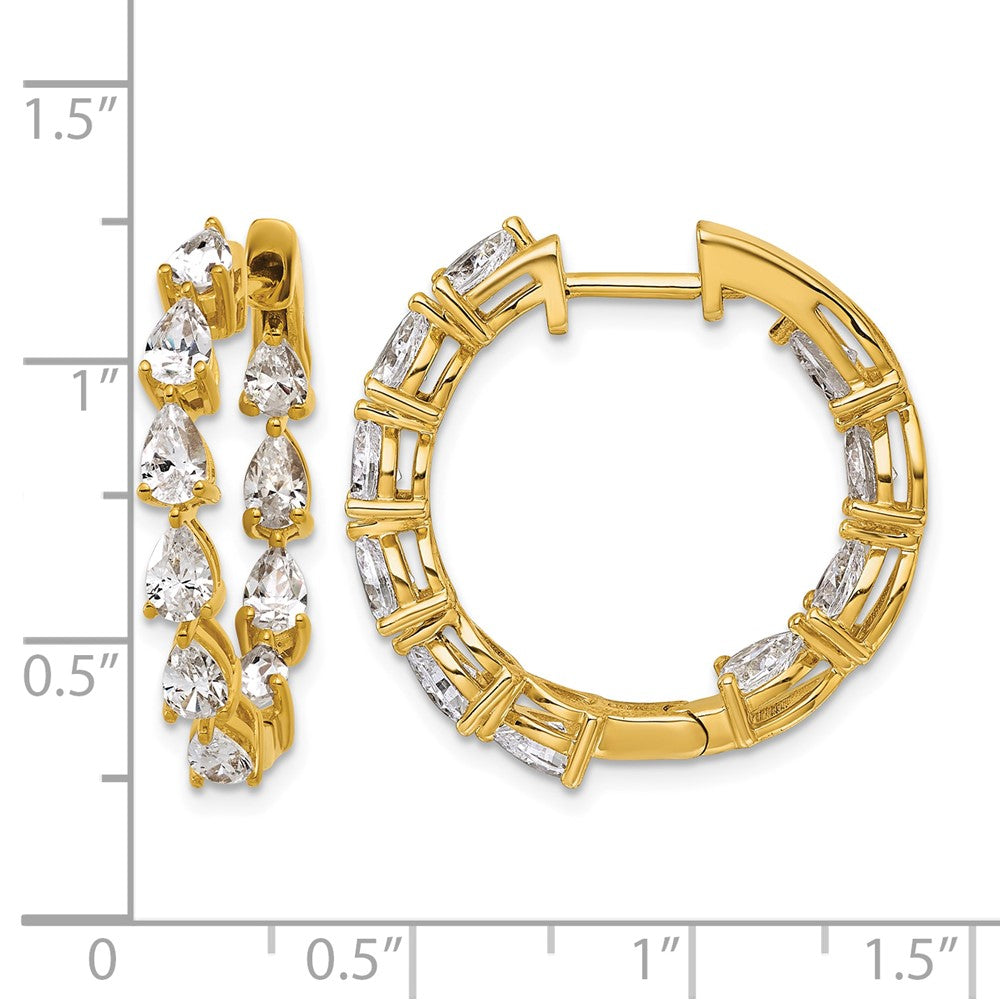 14k 3ct Lab Grown Dia VS+ F+ Comp. Hinged In/Out Hoop Earrings