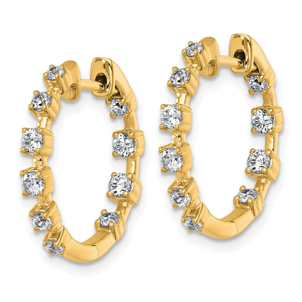 14k 7/8ct Lab Grown Dia VS+ F+ Complete In/Out Hinged Hoop Earrings