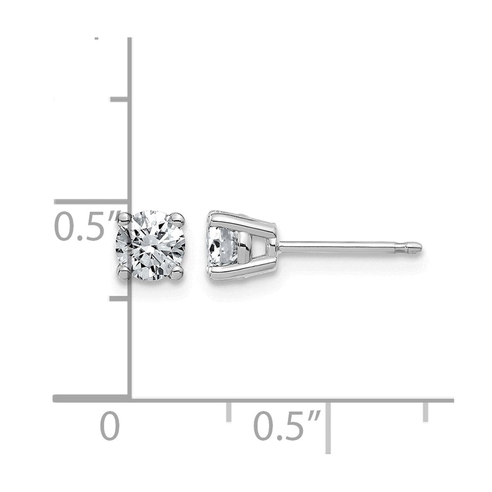 14kw 5/8ct Lab Grown Dia VS/SI+ G+ Round Angled Complete Stud Earrings