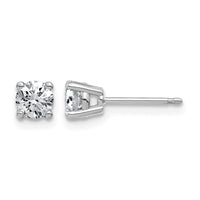 14kw 5/8ct Lab Grown Dia VS/SI+ G+ Round Angled Complete Stud Earrings