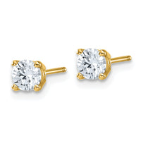 14ky 5/8ct Lab Grown Dia VS+ F+ Round Angled Complete Stud Earrings