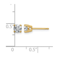14ky 5/8ct Lab Grown Dia VS+ F+ Round Angled Complete Stud Earrings