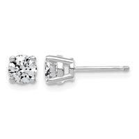 14kw 7/8ct Lab Grown Dia VS+ F+ Round Angled Complete Stud Earrings